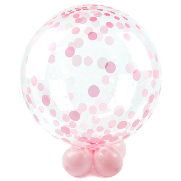 Ballon Pink Dots - XL/Strechtfolie/Crystal Clear -...