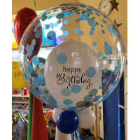 Geschenkballon Bubble - Blue Dots