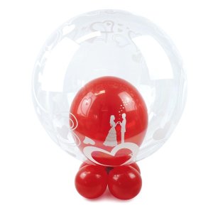 Ballon Heart - XL/Strechtfolie/Crystal Clear -...