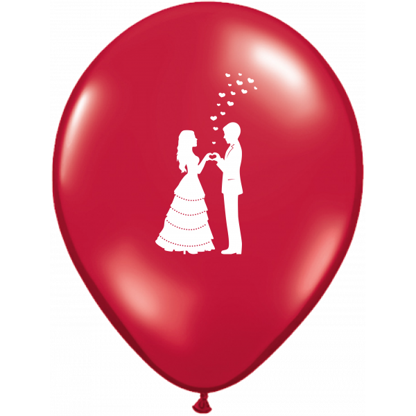 Latexballon - Motiv Liebespaar I rot - S- 27,5 cm /...