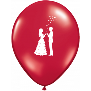 Latexballon - Motiv Liebespaar I rot - S- 27,5 cm /...