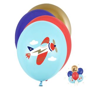Latexballon-Set - Motiv Plane - S - 30 cm(0,02 m³ (6)