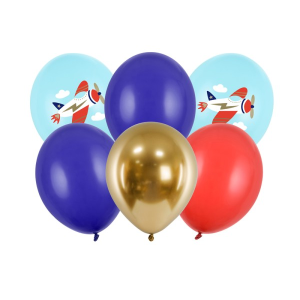 Latexballon-Set - Motiv Plane - S - 30 cm(0,02 m³ (6)