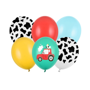Latexballon-Set - Motiv Bauernhof - S - 28 cm / 0,02...