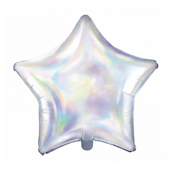 Folienballon - Stern irisierend - S - 45 cm / 0,02 m³