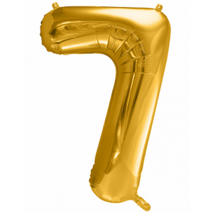 Ballon Zahl 7 Gold - XXL/Folie - 86cm/0,07m³