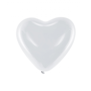 Herzballon Weiß - S/Latex - 23cm/0,02m³