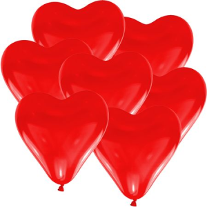 Latex-Herzballon Rot - S - 30 cm / 0,02 m³