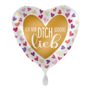 Folienballon - Motiv Ich hab dich so lieb - S - 45 cm /...