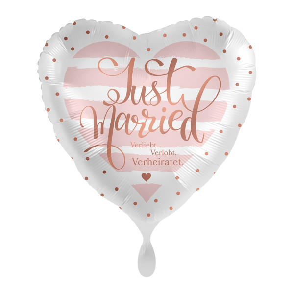 Folienballon - Motiv Just Married Rose - S - 45 cm / 0,02 m&sup3;