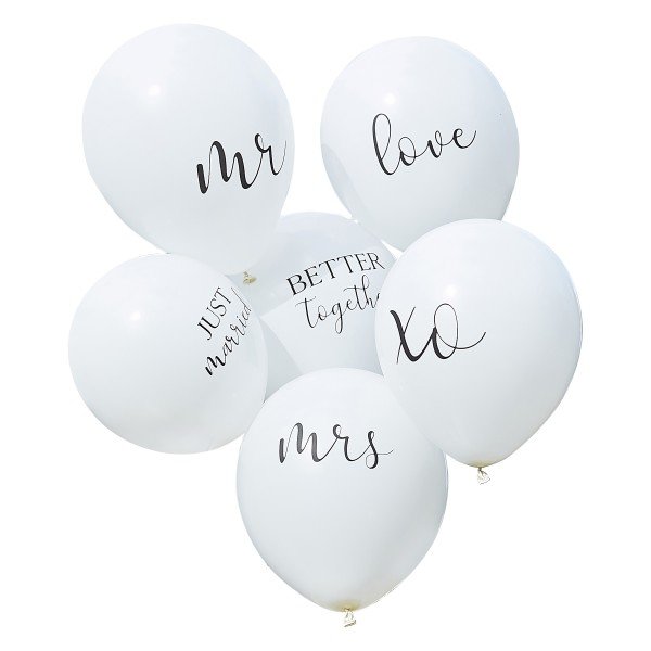 Latexballon Motiv White Wedding Slogan (6)