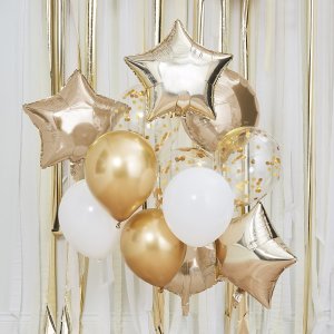 Ballon-Set Metallic Gold (12) - Latx/Folie