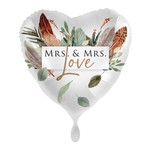 Folienballon - Motiv Mrs & Mrs Love - S - 43 cm /...