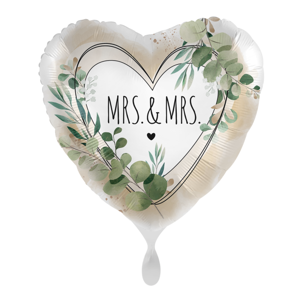 Folienballon - Motiv Mrs & Mrs natural - S - 43 cm / 0,02 m³