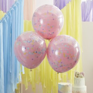 Ballon-Set - Doppelt gefüllte pastellfarbene...
