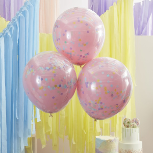 Ballon-Set - Doppelt gefüllte pastellfarbene...