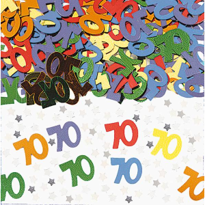 Konfetti Zahl 70 - bunt (15g)