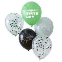Ballon-Set Controller Konfetti und Controller Druck - Latex / 5x30 cm