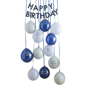Ballon-Tür-Bausatz - Happy Birthday Marineblau &...