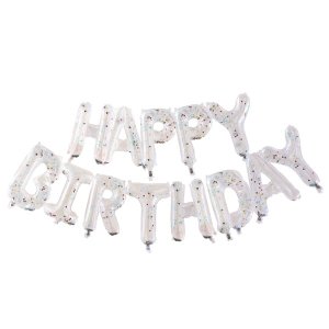 Ballon Buchstaben-Set Happy Birthday Transparent