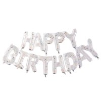 Ballon Buchstaben-Set Happy Birthday Transparent - S/Folie - Luft