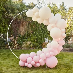 Ballongirlanden-Set Pink Creme & Weiß (5m)