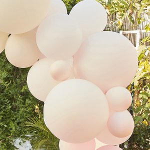 Ballongirlanden-Set Pink Creme & Weiß -...