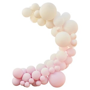 Ballongirlanden-Set Pink Creme &amp; Wei&szlig; - 5m/Latex  - DIY