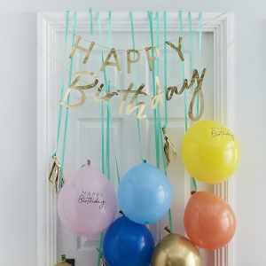 Ballon-Tür-Bausatz - Happy Birthday Regenbogen &...