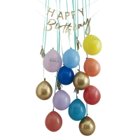 Ballon-Tür-Bausatz - Happy Birthday Regenbogen & Gold