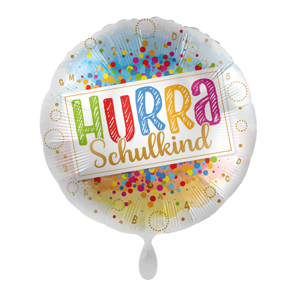 Folienballon - Motiv Hurra Schulkind - S - 45cm/0,02m³