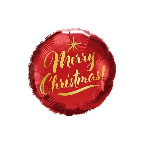 Folienballon - Motiv Merry Chrismas red - S - 45 cm / 0,02 m&sup3;