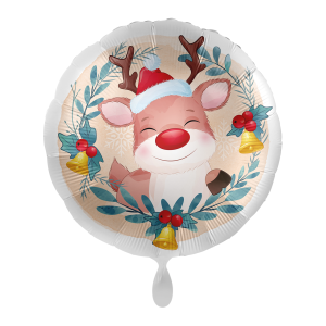 Folienballon - Motiv Grinsendes Rentier - S - 43 cm /...