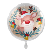Folienballon - Motiv Grinsendes Rentier - S - 43 cm / 0,02 m&sup3;