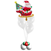 Ballonstrauss Santa Schlitten