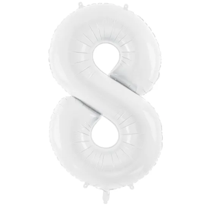 Ballon Zahl 8 weiss - XXL/Folie - 86cm/0,07m³