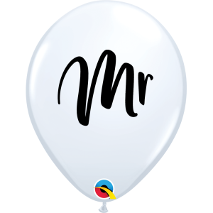 Latexballon - Motiv Mr weiß - S - 30 cm / 0,02 m³