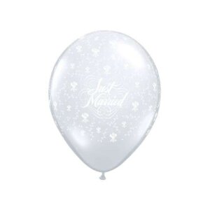Latexballon - Motiv Just Married transparent weiß -...