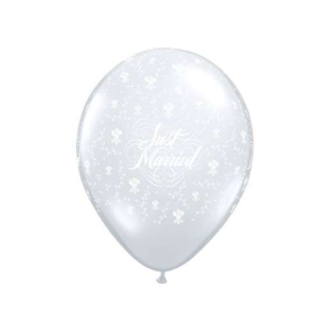 Latexballon - Motiv Just Married transparent weiß -...