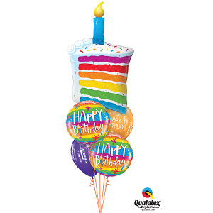 Folienballon - Motiv Happy Birthday Rainbow - S - 43cm/0,02m&sup3;