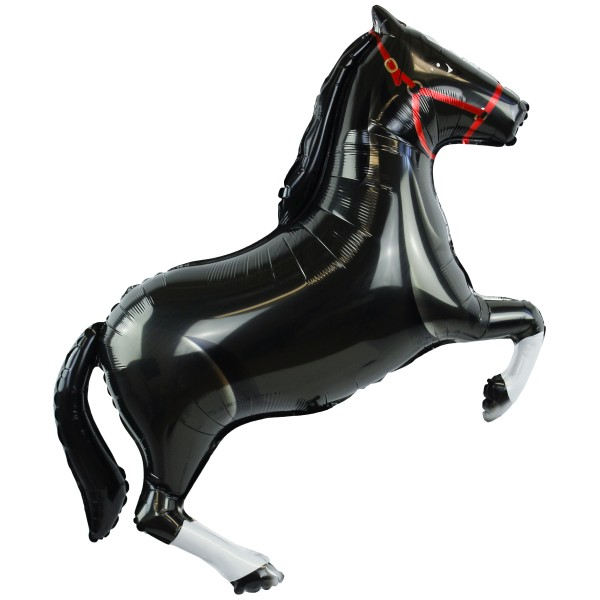 Folienballon - Figur Pferd schwarz - XXL - 91 cm / 0,07...