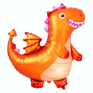 Folienballon - Figur Drache Orange - XXL - 91 cm / 0,08...