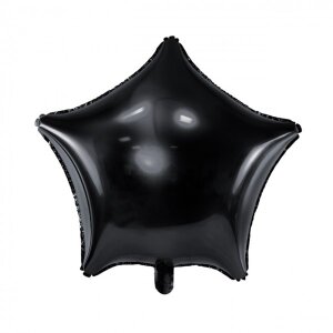 Folienballon - Stern schwarz - S - 45 cm / 0,02 m³
