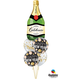 Folienballon - Motiv New Year goldenen Dots - S - 45cm/0,02m&sup3;