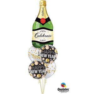 Folienballon - Motiv New Year goldenen Dots - S - 45 cm / 0,02 m&sup3;