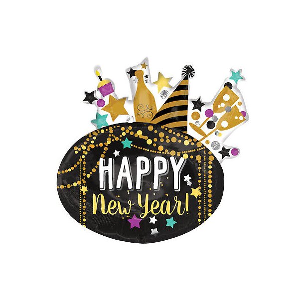 Folienballon - Figur Partyballon Happy New Year - XXL -...