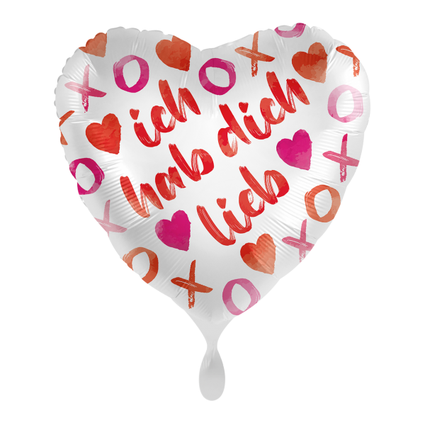 Folienballon - Motiv XOXO Ich hab dich lieb - S - 43 cm / 0,02 m³