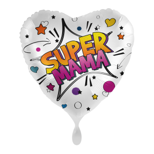 Folienballon - Motiv Super Mama - S - 43 cm / 0,02 m³