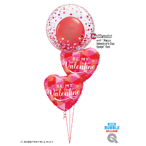 Deco Bubble Ballon - Motiv Confetti Herzen rot/pink - XL...