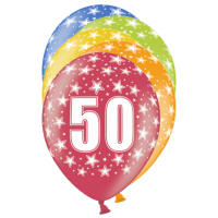 Latexballon-Set - Motiv Zahl 50 bunt (6)